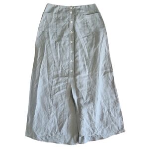 Reformation Light Blue Button Down Midi Skirt